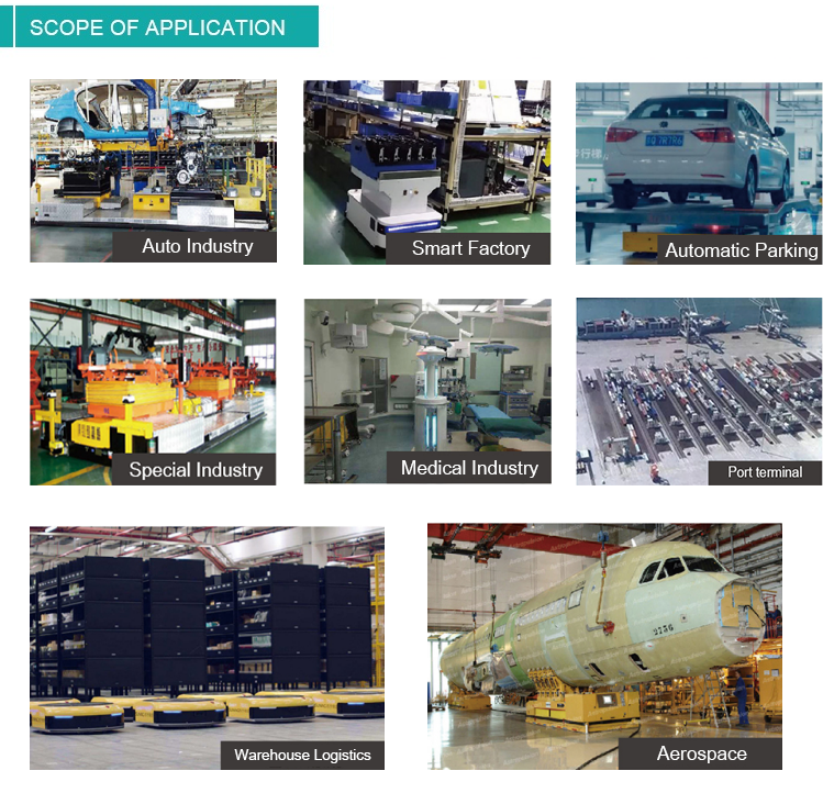 4 Wheel Drive Automated Guided Vehicle Carts 10000KG load Flexible Handling Flatbed