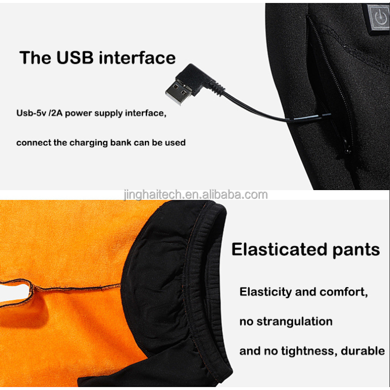 100% Cotton Rechargeable Heated Vest Pants Multifunctional Elastic Waist