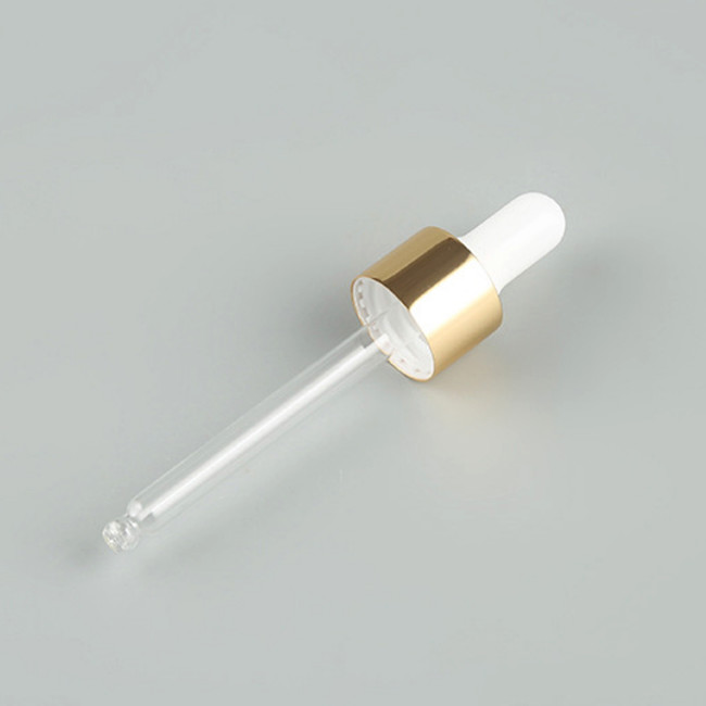 Small Essential Oil Glass Dropper 18/410 Shiny Gold Aluminium Dropper