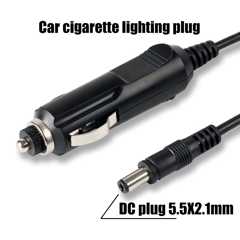 1M 2A Cigarette Lighter Male Plug to 5.5x2.1mm 1.35x3.5mm 12V DC Car Charger for Battery