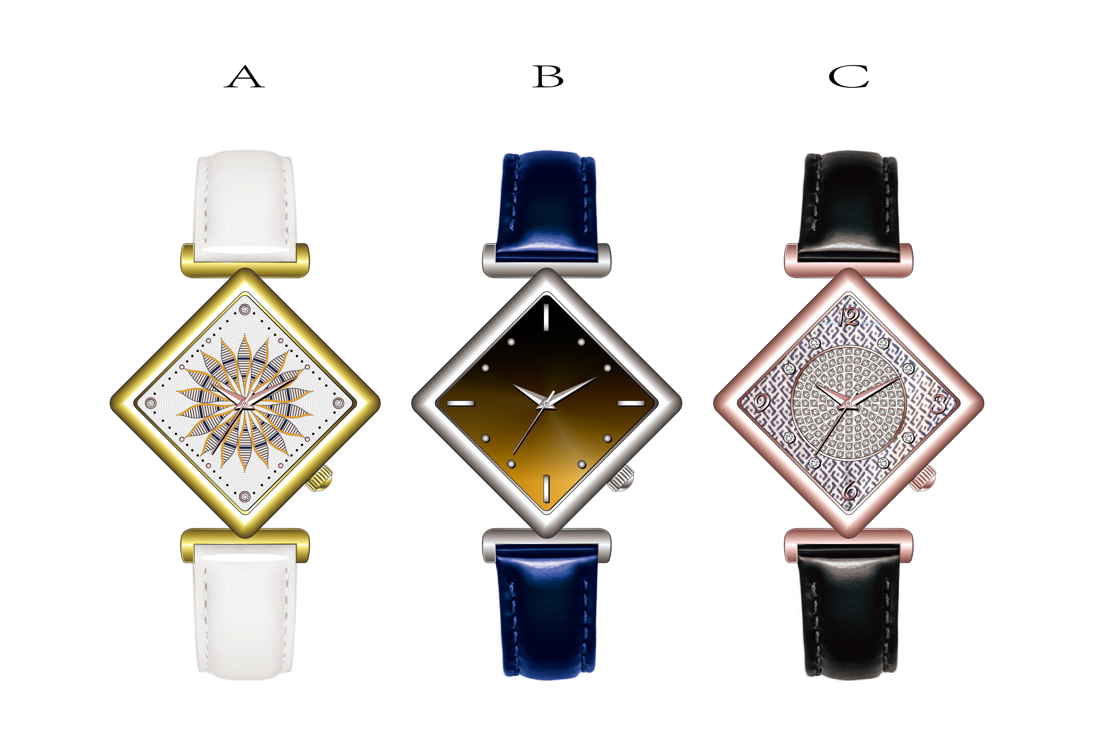 Fashion Watch, Italian leather wristband PVD rose gold case and black bezel Minimalist Dial Custom Brand Logo Watches Me
