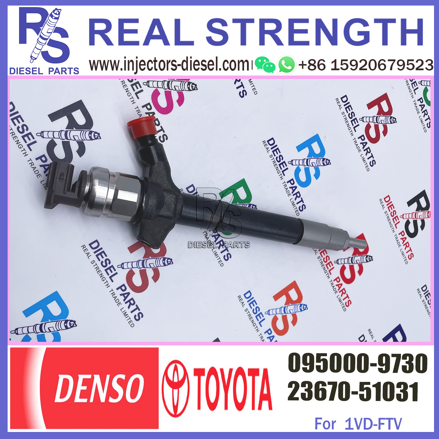 Diesel diesel fuel injector 095000-9730 for OE 23670-51031 1VD-FTV Diesel Engine