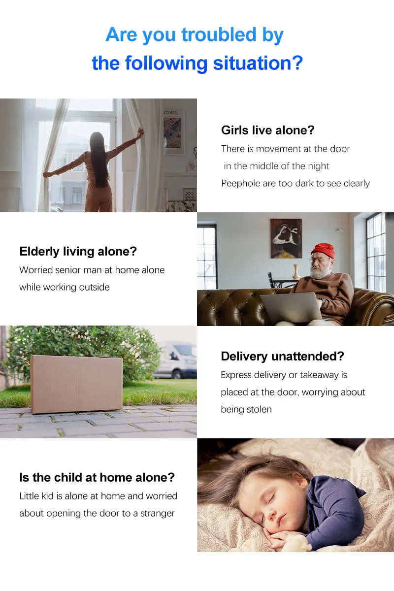 Two-way Audio Smart Ringtone Reminder PIR Remote Monitoring Doorbell Battery Wireless Camera