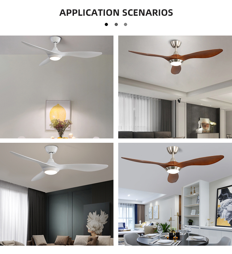 Popular 52 Inch 90lm/W ABS Blade Ceiling Fan With Light 50000hours