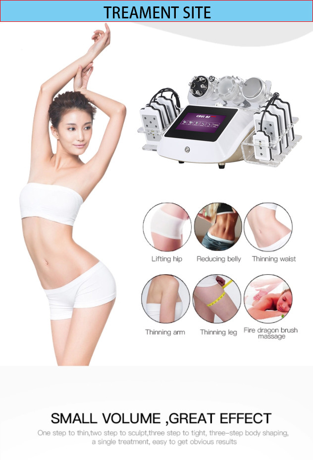 6 IN 1portable radio frequency lipo laser slimming ultrasonic liposuction cavitation machine for sale
