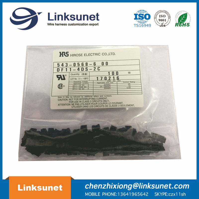 HRS Male And Female Wire Connectors Double Row Pich 2.0mm 4P DF11 - 4DS - 2 C