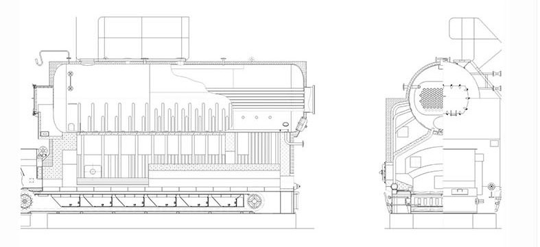 DZH Pellet Coal Burning Boiler , Electric Coal Fired Residential Boiler Low Emission