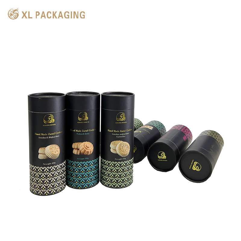 Cookies Paper Tube Food Container Round Edge Paper Tube Custom Size Packaging Cylinder Box Rigid Box
