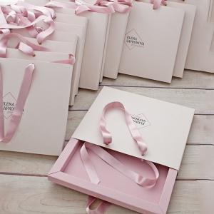 Buy cheap Customized Ribbon Handle Boutique Jewellery Gift Gold Foil Logo Shopping Paper Bags For Hair Extension product