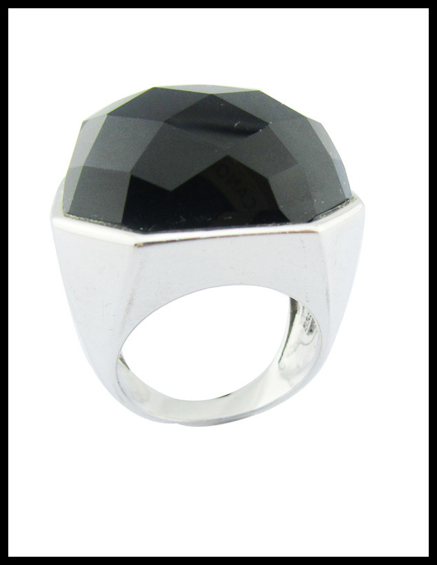 925 Silver White Black Agate Rings For Women Sterling Silver Thumb Rings Unique Sterling Silver Rings
