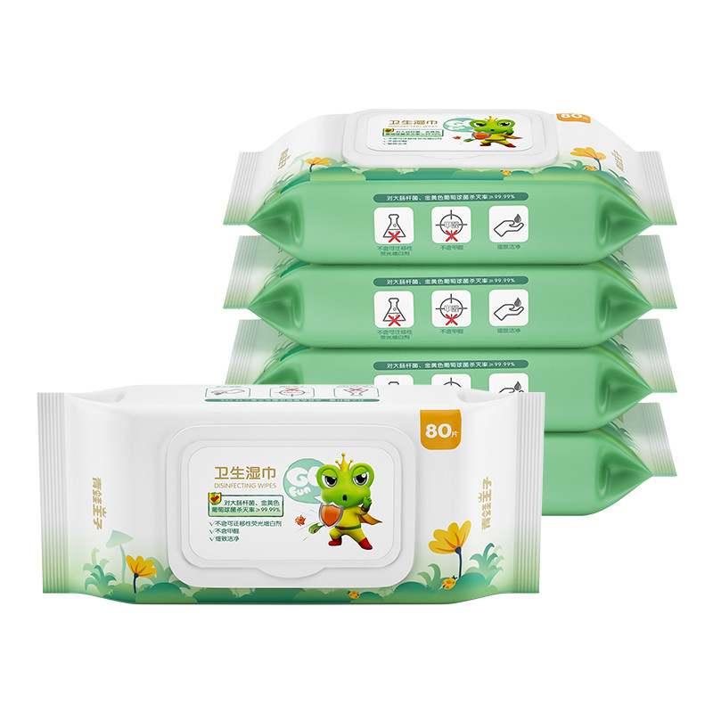 Cross Plain Spunlace Disposable Wet Wipes 60pcs RO Purified Water