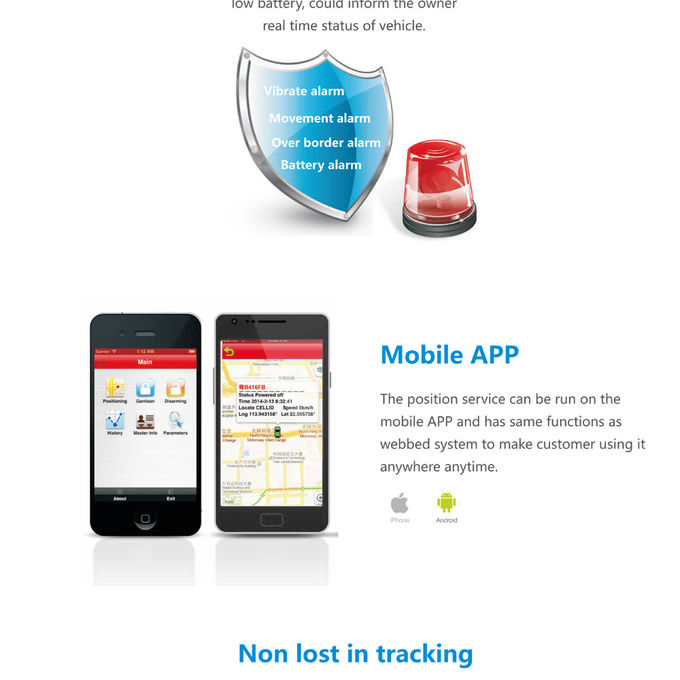 IP65 Anti Theft GPS Tracker With Vibrate Alarm For Electrical Bicycle And Motorcycle