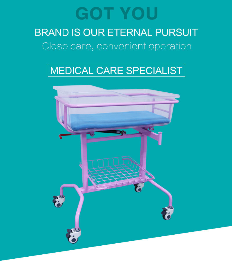 Factory Single Function Stainless Steel Infant Medical Bed Plastic Baby Hospital Bed Newborn Pediatric Crib for Sale