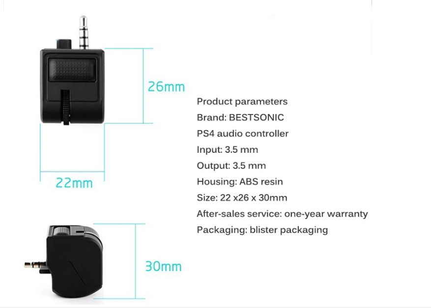 3.5mm Audio Jack For PS4 Game Controller Headset Adapter With Mic Volume Control For PlayStation 4