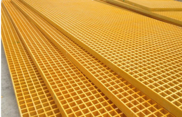 38*38mm Food Processing FRP Floor Grating Yellow Grp Flooring Panels