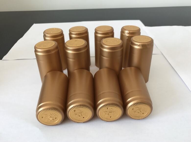 Wholesale hot sale PVC Shrink Sleeve Capsule for Olive Oil Bottle Cap gold color capsule for wine bottle