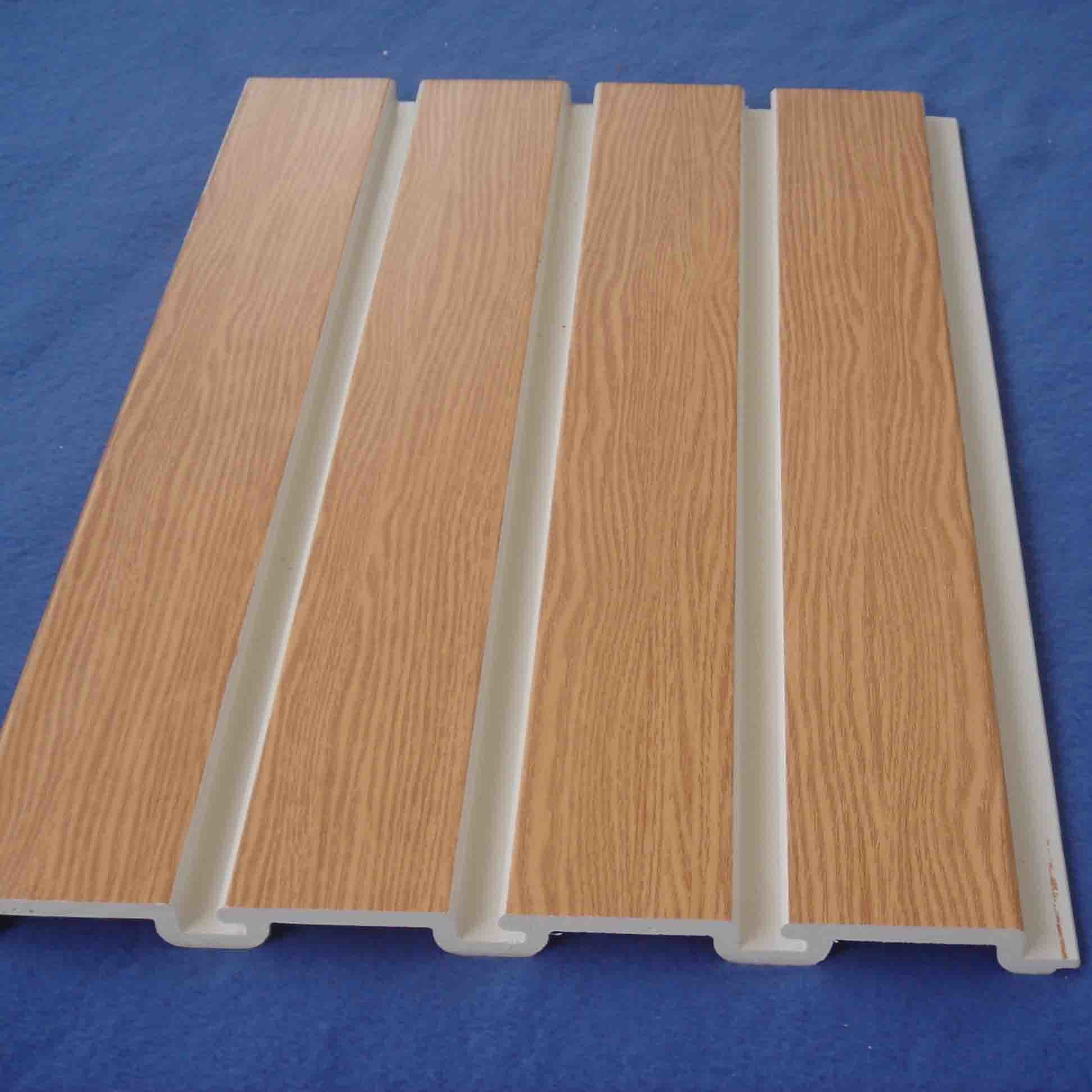 Natural Wood Grain Decorative Slatwall Panel Pvc With Metal Hooks