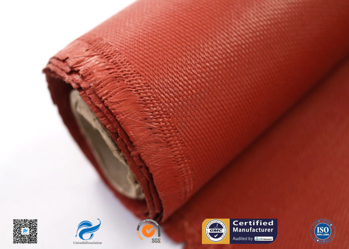 0.75 mm Red Silicone Coated High Silica Cloth Heat Resistant