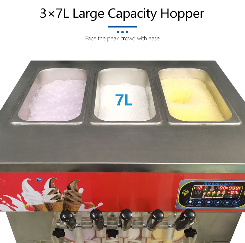 R410a R134A Refrigerant Soft Serve Ice Cream Machine 5 Flavors Commercial Maker English Operating Language