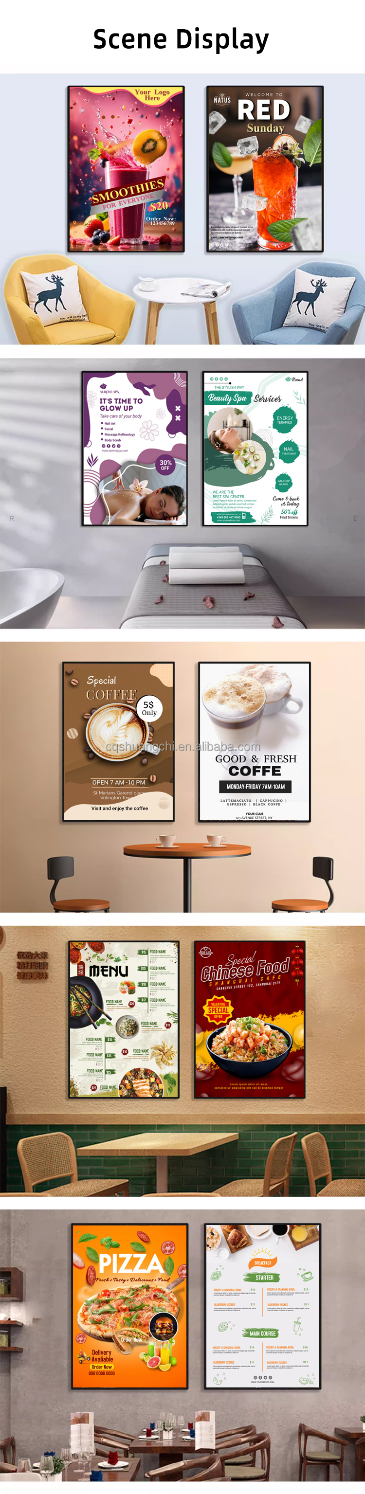 LED Light Source A1 A2 A3 A4 A5 Double Sided Backlit SEG Lightbox for Trade Show Display