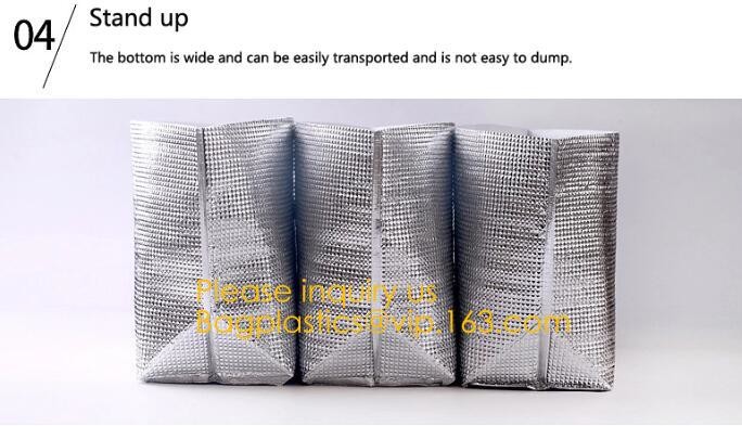 custom bulk waterproof large soft folding food delivery picnic lunch tote grocery cooler bag aluminum foil thermal bags