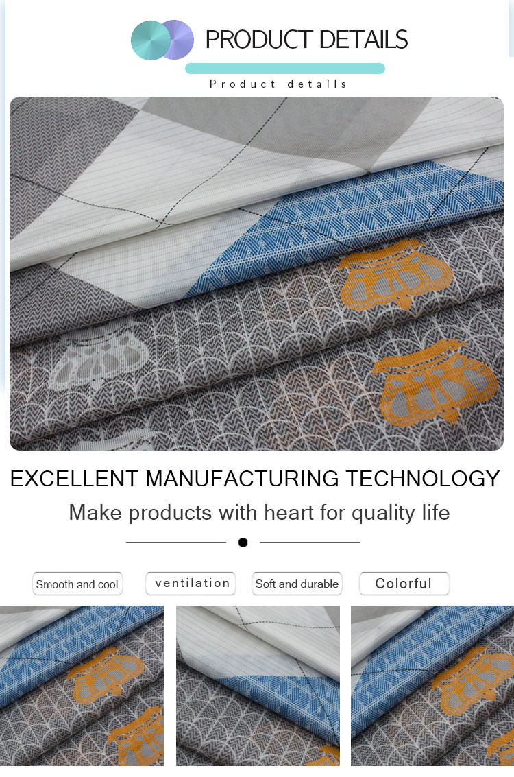 Eco Friendly Polyester Mattress Fabric Color Printed Pengji Mattress Protection Fabric