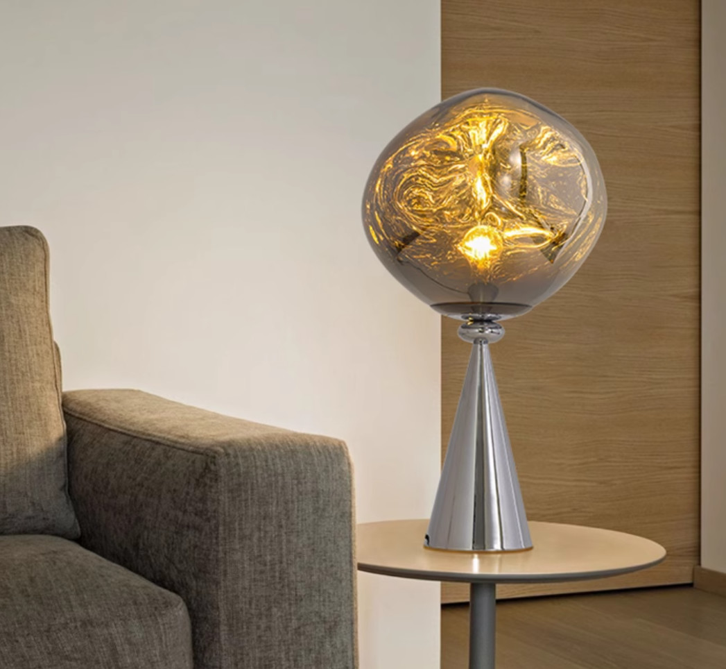 Nordic silver table lamp modern simple bedroom bedside ball light floor lamp