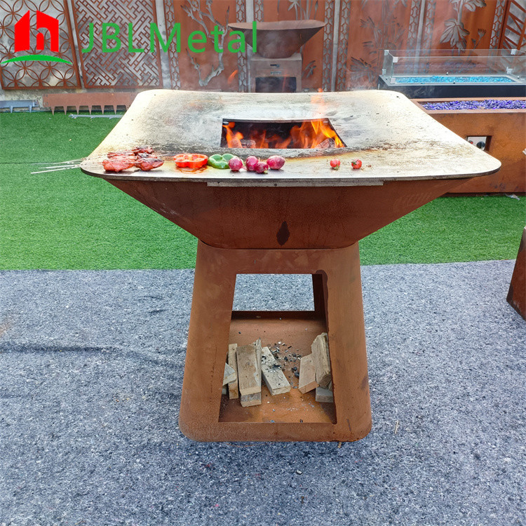 Commercial Charcoal Corten Steel BBQ Grill for Backyard