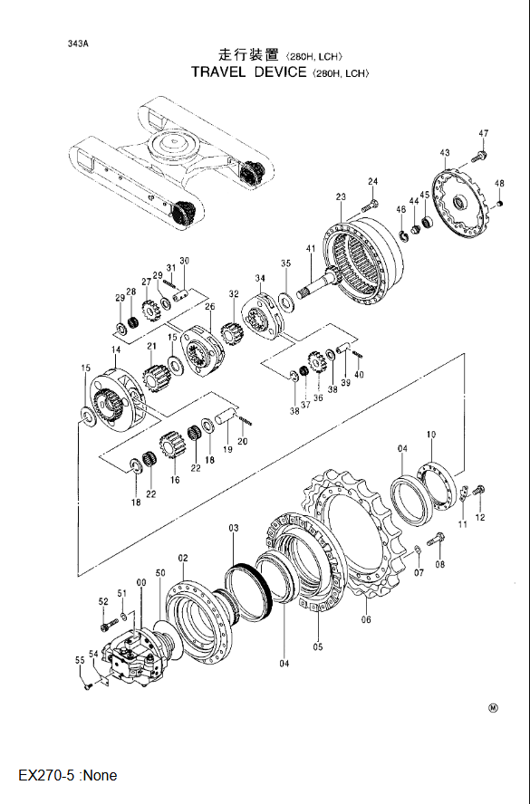 9149237 9155748 Final Drive Assy Travel Gearbox For Hitachi Ex300-5 Ex350-5 Travel Reduction Gear Excavator Parts Aftermarket Original
