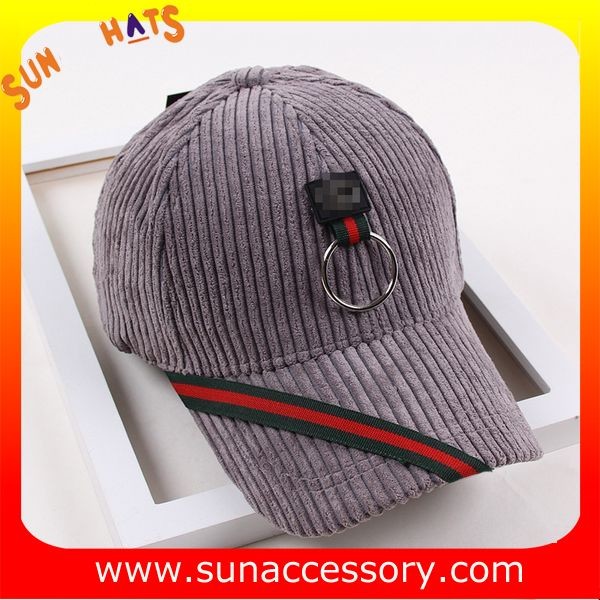 QF17046 Sun Accessory customized corduroy baseball cap, embroidered logo on the cap