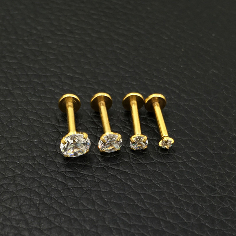 Punk Round Bar Lip Ring Stud Piercing Labret Piercing Tragus Cartilage Stainless Steel