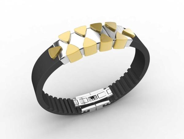 Top Quality Europe Fashion Stainless Steel Genuine Leather Silicone Bangle