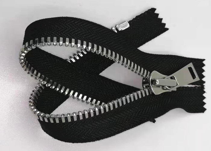 5# Double Point Pull Teeth Zipper With Cotton Fabric Nickel Color