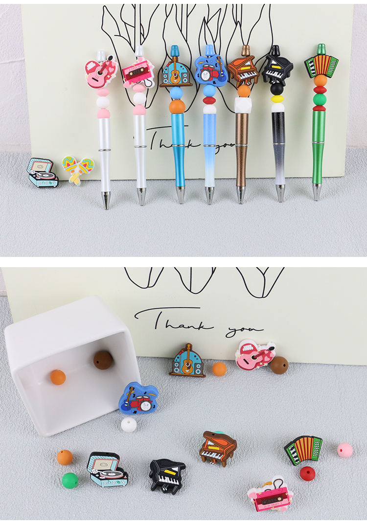 Eco Friendly Silicone Personalised Teething Beads For Keychains Bracelet