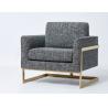Buy cheap Fashionable top-Quality grey linen with brass finish metal base living room from wholesalers
