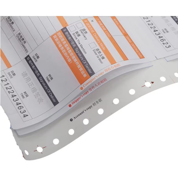 Digital Printing Courier Air Waybill Rectangular Carbonless Copy Paper