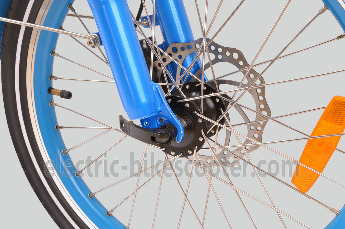 Blue Mens Women'S Electric Folding Bike , Citizen Folding Electric Bike 20" Wheels