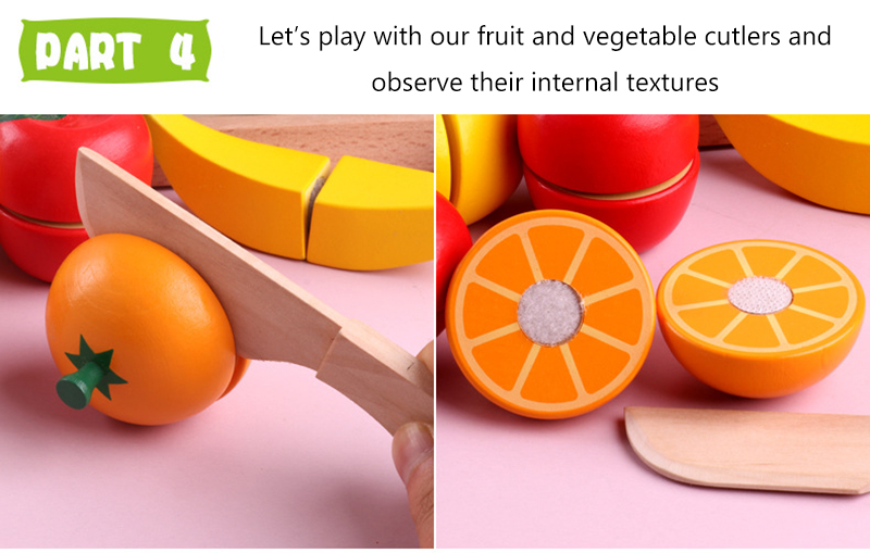 Cooking Props 5.5cm Wooden Role Play Food Magnetic Fruit Toys