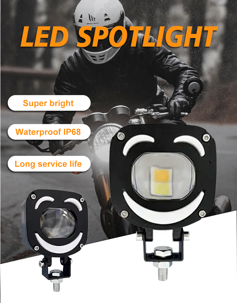 Colorful Red Blue White Yellow 24V Smile Design LED Light For Motorcycle