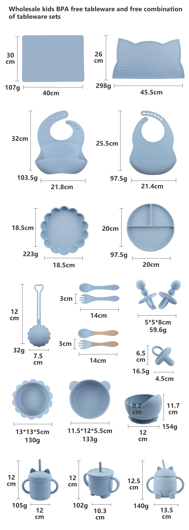Waterproof Non Slip Silicone Baby Bowl Set With Customized Logo