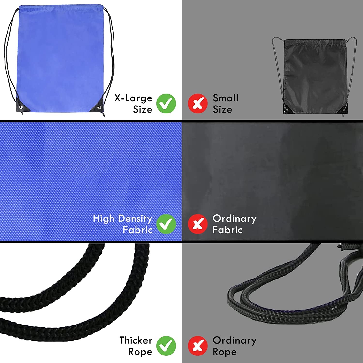 Soft Shockproof Drawstring Bag Backpack Black Gym Bulk Cinch Tote Sackpack