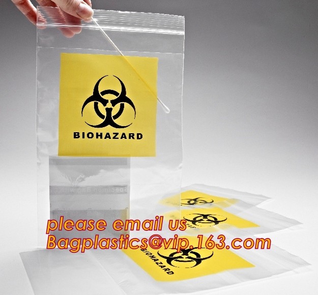 Biohazard specimen zipper bag Customized, zipper specimen store plastic biohazard bag manufacture sell, laboratory test