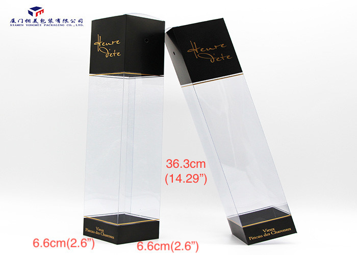 Clear PVC Packaging Boxes Automatic Lock Full Black Printing On Upper / Lower