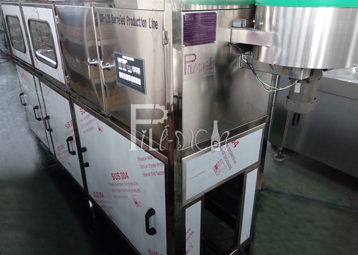 Auto Lifting Feeding SUS 304 120 BPH Gallon Filling Line