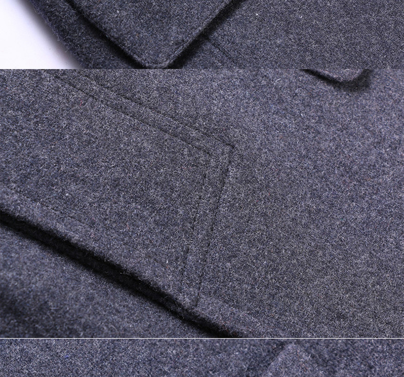 Winter Outerwear Classictrench Breasted Plaid Utility Long Trench Coat Slim Fit Single Long Breasted Men Jacket