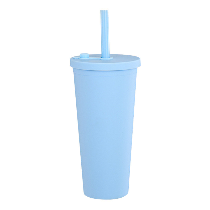 Water Iced Coffee Travel Tumbler With Straw And Lid Reusable