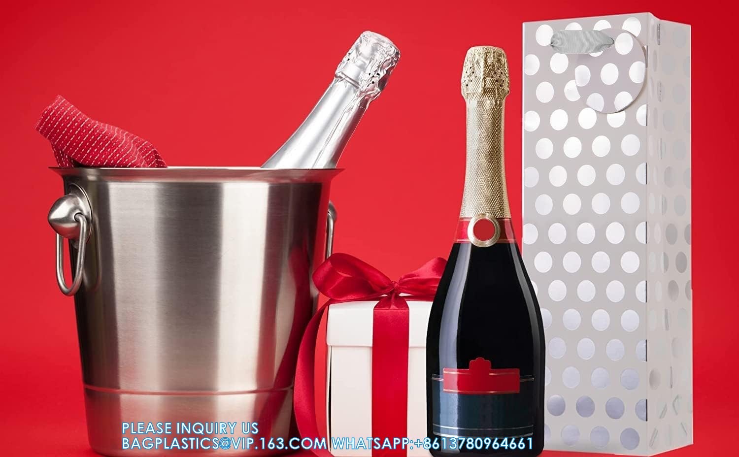 Champagne Wine Gift Bag Bulk With Tags, Polka Dots Single Bottle Holiday Gift Wrapping Wine Bags, New Year Birthday