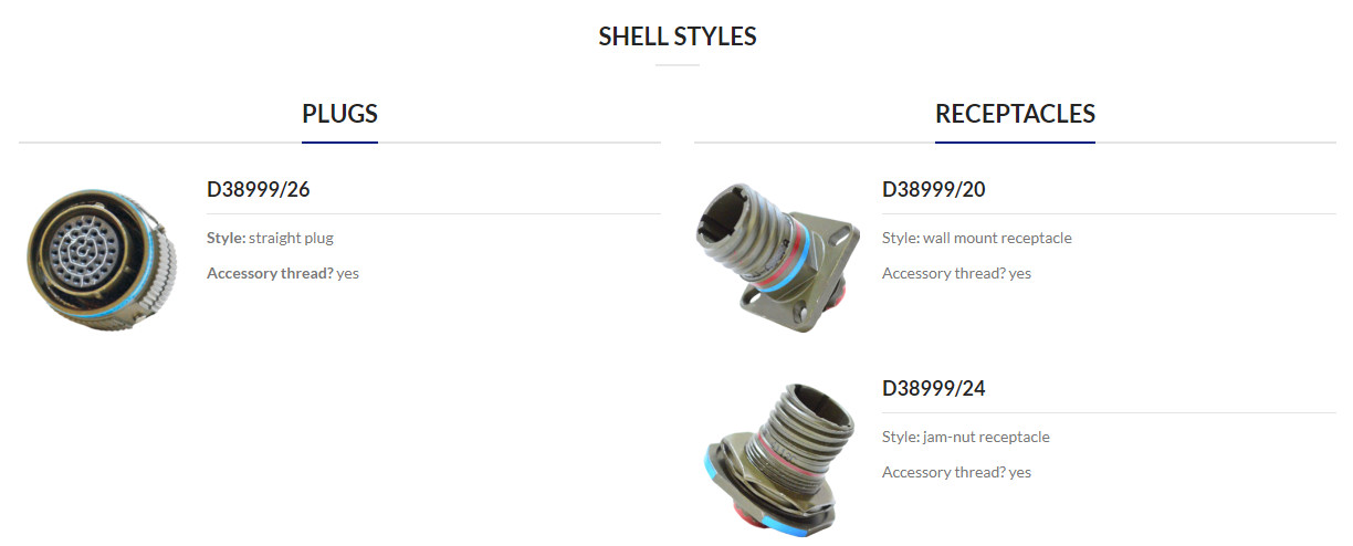 Amphonel D38999/33F9R D38999/26WB35SN MS27508E10B35S Circular MIL-SPEC 38999 Connector