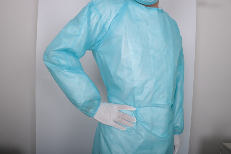 Chemical resistant surgical isolation gown disposable 2ply SPP lamination PE