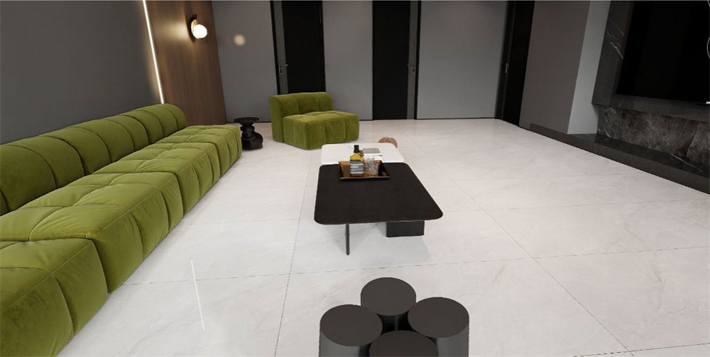 Light Grey Outdoor Tiles Anti-Slip 60x120cm Wall Glazed Polished Ceramic Tiles For Restaurant